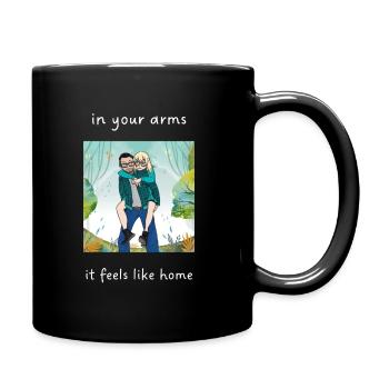 Home white - Tasse einfarbig - Schwarz - Rechts