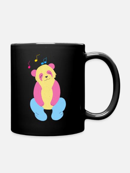 Munterer Panda - Tasse einfarbig - Schwarz