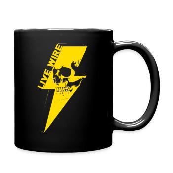 Live Wire Skull Yellow - Full Colour Mug - black - Right