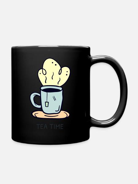 Tea time Teebeutel - Tasse einfarbig - Schwarz