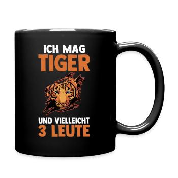 Tiger Motiv - Tasse einfarbig - Schwarz - Rechts