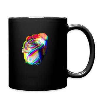 Chromdoppelrose - Tasse einfarbig - Schwarz - Rechts