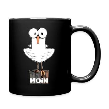 Moin Shirt und Möwe. Du bist Lieb. Liebesbeweis - Tasse einfarbig - Schwarz - Rechts