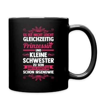 Geschwister Schwestern Schwester - Tasse einfarbig - Schwarz - Rechts