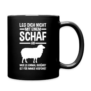Landwirt Schäfer Bauernhof Schafe - Tasse einfarbig - Schwarz - Rechts