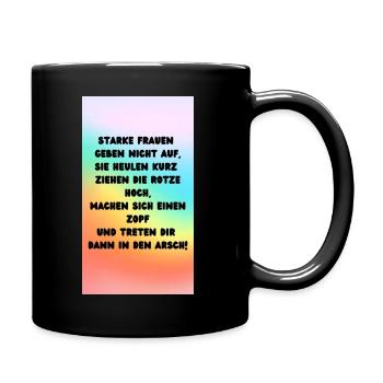 Starke Frauen - Tasse einfarbig - Schwarz - Rechts