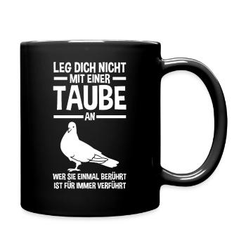 Taubenzüchter Brieftaube Tauben - Tasse einfarbig - Schwarz - Rechts