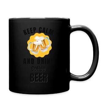 Restez calme et buvez de la bière - Mug uni - noir - Droite