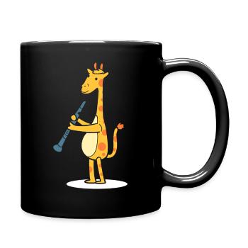 Lustiges Tier mit Klarinette Bandmitglied - Tasse einfarbig - Schwarz - Rechts