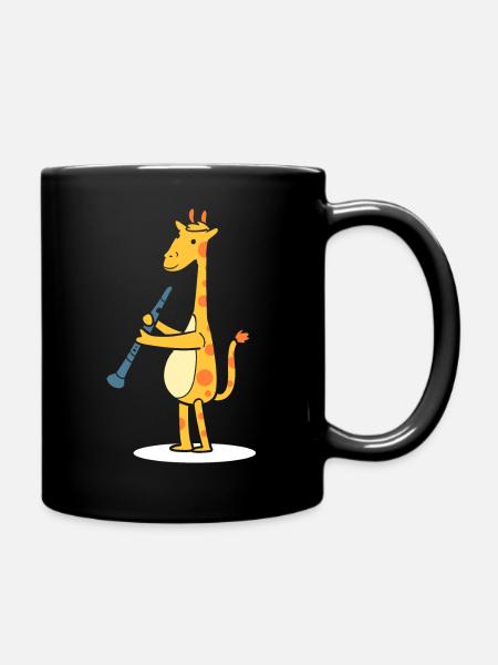 Lustiges Tier mit Klarinette Bandmitglied - Tasse einfarbig - Schwarz