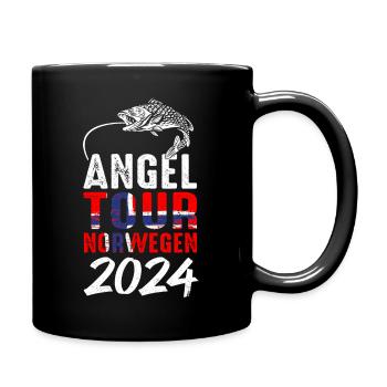 Angeltour Norwegen Fischer Angelteam Karpfen Angel - Tasse einfarbig - Schwarz - Rechts
