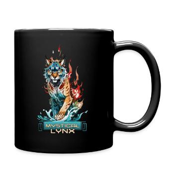 Mystischer Luchs: Wächter des Wassers und des Feuers - Tasse einfarbig - Schwarz - Rechts