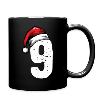 9 Zahl Weihnachten - Tasse einfarbig - Schwarz - Rechts