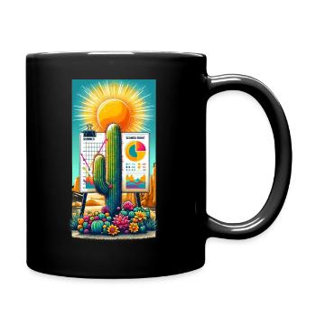 Cacti Summer Theme - Tasse einfarbig - Schwarz - Rechts