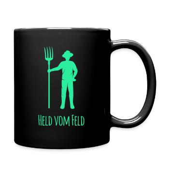Held vom Feld - Tasse einfarbig - Schwarz - Rechts