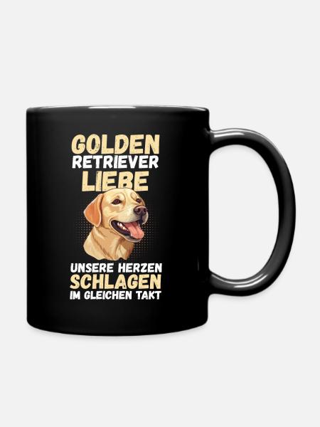 Hund Golden Retriever - Tasse einfarbig - Schwarz