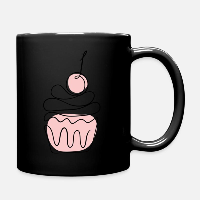 Cupcake - LineArt - Tasse einfarbig - Schwarz