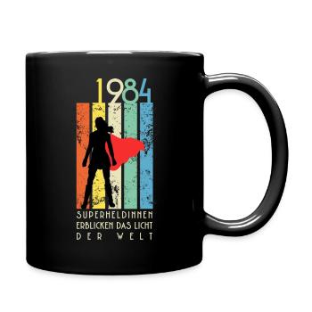 Geburtstag Shirt: 1984 Superheldinnen - Tasse einfarbig - Schwarz - Rechts