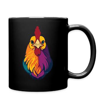 Hen - Rooster - Nature - Vegetable garden - Gardening - Full Colour Mug - black - Right