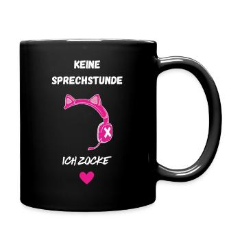 Gamer - Keine Sprechstunde Ich zocke - Tasse einfarbig - Schwarz - Rechts