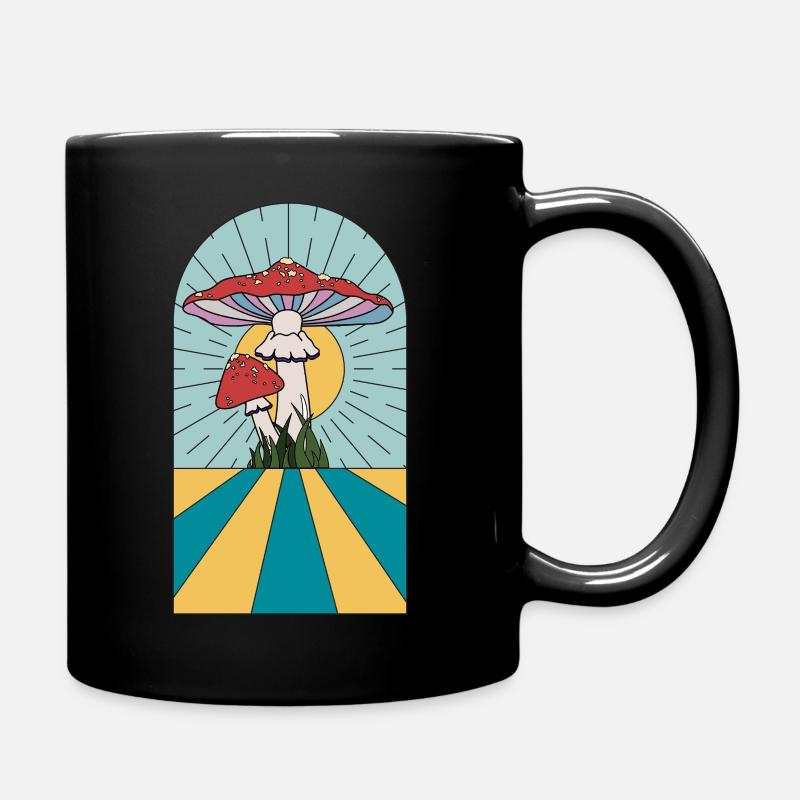 fly agaric drawing - Mug uni - noir