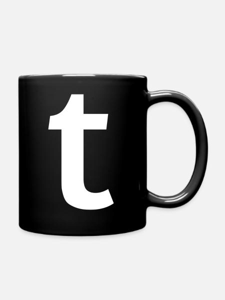 Letter t "t" white - Full Colour Mug - black
