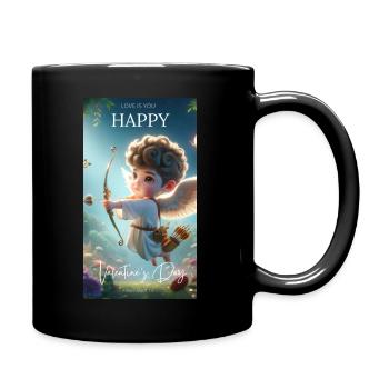 Happy Valentines Day - Tasse einfarbig - Schwarz - Rechts