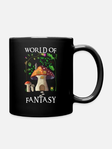 Maison champignon - World of Fantasy blanc - Mug uni - noir