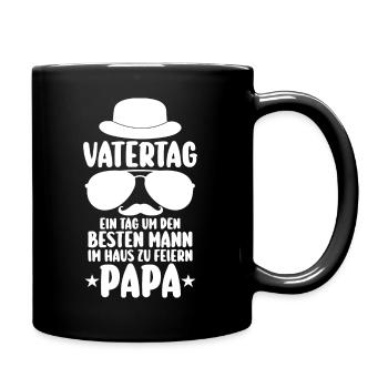 Vater Vatertag Papa - Tasse einfarbig - Schwarz - Rechts