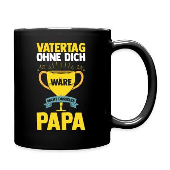 Vater Vatertag Papa - Tasse einfarbig - Schwarz - Rechts