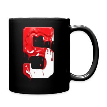 NR. 5 NUMMER 5 ROT WEIß 5. GEBURTSTAG - Tasse einfarbig - Schwarz - Rechts