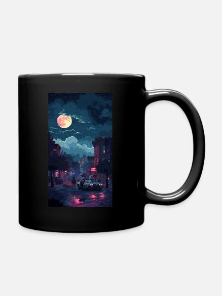 Ville de nuit & Voiture - Mug uni - noir