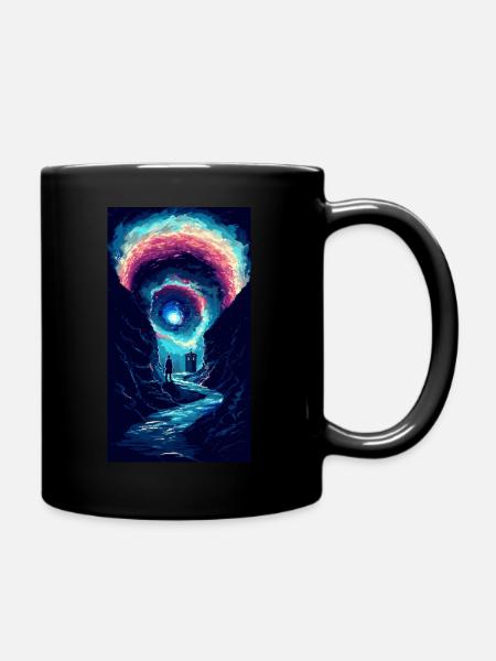 Zeitwirbel - Tasse einfarbig - Schwarz