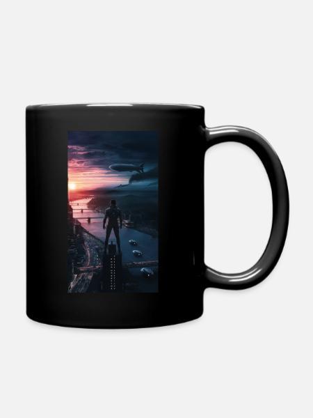 Gedanken schweben... - Tasse einfarbig - Schwarz