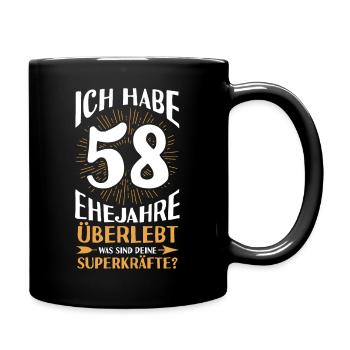 Ehe Engelshochzeit 58 Jahre Verheiratet Hochzeitst - Tasse einfarbig - Schwarz - Rechts