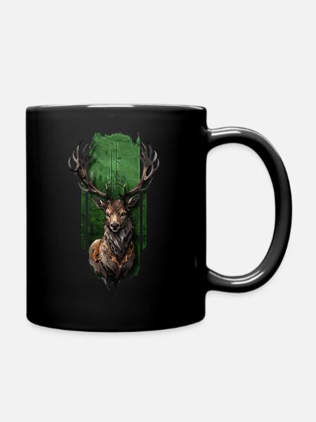 Königlicher Hirsch - Tasse einfarbig - Schwarz