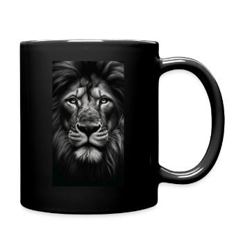 Löwe - Majestätischer Blick - Tasse einfarbig - Schwarz - Rechts