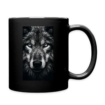 Majestätischer Wolf - Majestic Wolf - Full Colour Mug - black - Right