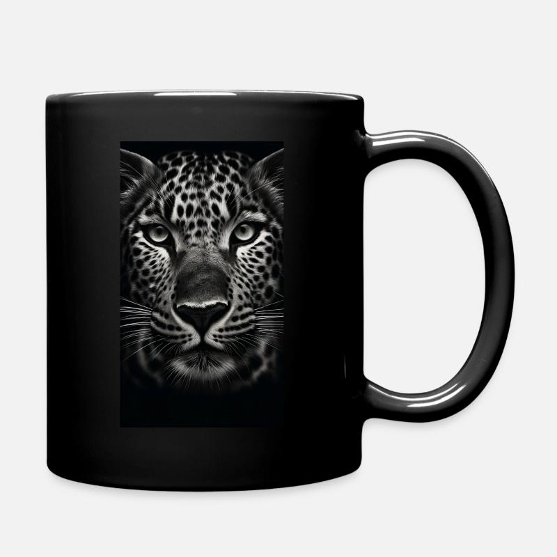 Heimlicher Leopard - Stealthy Leopard - Full Colour Mug - black