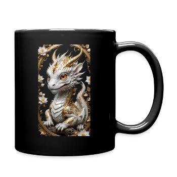 Süßer kleiner Drache - Tasse einfarbig - Schwarz - Rechts