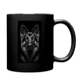 Deutscher Schäferhund - German Shepherd - Tasse einfarbig - Schwarz - Rechts