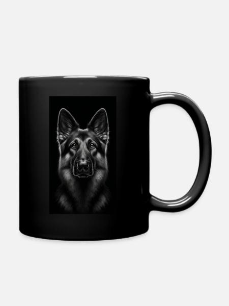 Deutscher Schäferhund - Berger allemand - Mug uni - noir