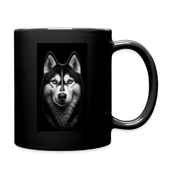 Hund Siberischer Husky - Chien Husky de Sibérie - Mug uni - noir - Droite