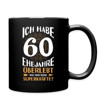 Ehe Diamantene Hochzeit 60 Jahre Verheiratet Hochz - Tasse einfarbig - Schwarz - Rechts