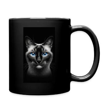 Siamkatze - Siamese Cat - Tasse einfarbig - Schwarz - Rechts