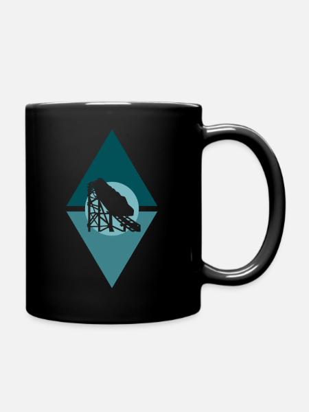 Achterbahn Rummel Maßkrug - Tasse einfarbig - Schwarz