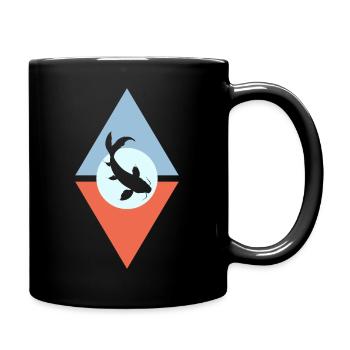 Koi Fisch Fischer - Tasse einfarbig - Schwarz - Rechts