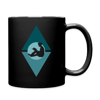 Leseratte Roman Writing - Tasse einfarbig - Schwarz - Rechts