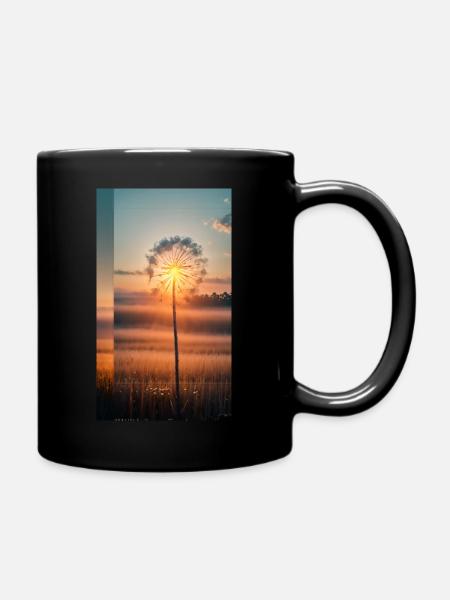 Pusteblume Sunset - Tasse einfarbig - Schwarz