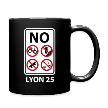 Verbotsschild Lyon 25 Treppe - Tasse einfarbig - Schwarz - Rechts